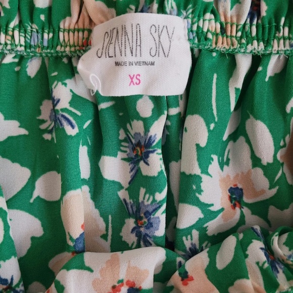 Green Floral Short Sleeve Dress - Picture 4 of 4